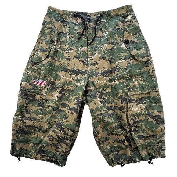 UFO Digital Camo Shorts Sz XS 30 Rave Festival EMC Cyber Grunge Tech Pockets - Picture 1 of 13